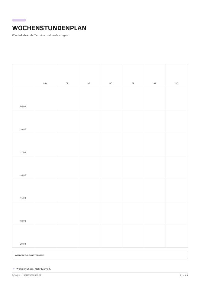 SEMESTER MODE – Studienplaner – Ansicht 6