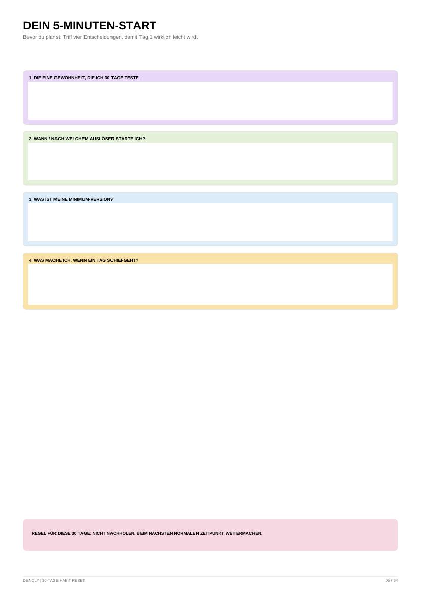 30-TAGE HABIT RESET – Gewohnheiten-Planer – Ansicht 2