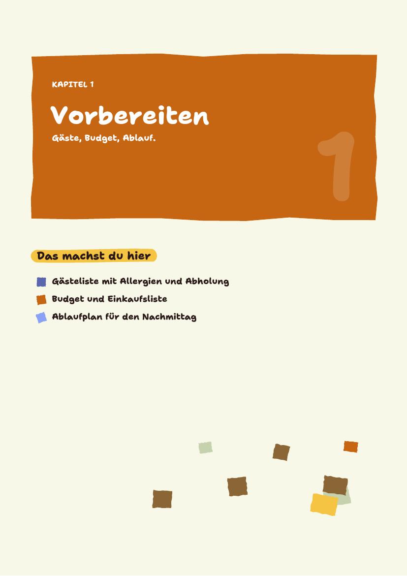 Innenseite Kindergeburtstagsplaner