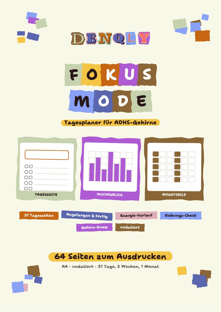 Cover: FOKUS MODE – Tagesplaner für ADHS-Gehirne